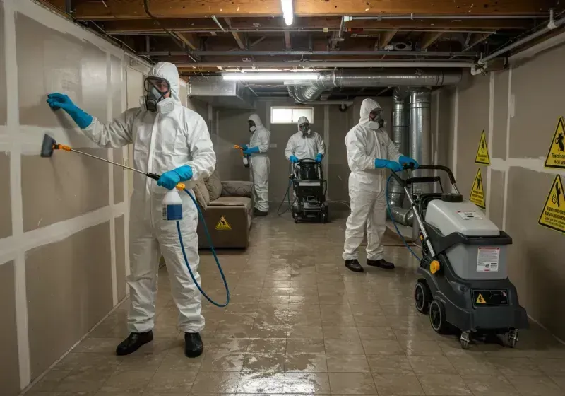 Basement Moisture Removal and Structural Drying process in Blanchard, OK